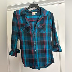 Roxy Vintage Flannel Button Down Shirt